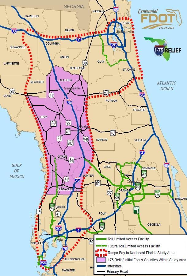 The Future of Our Transportation Corridors Tampa Bay to Northeast Florida» I-75 Relief Task Force Passenger Rail