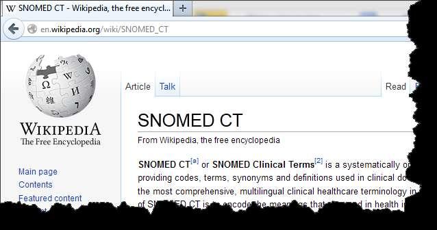 SNOMED-CT on wikipedia 5/11/2013 2013