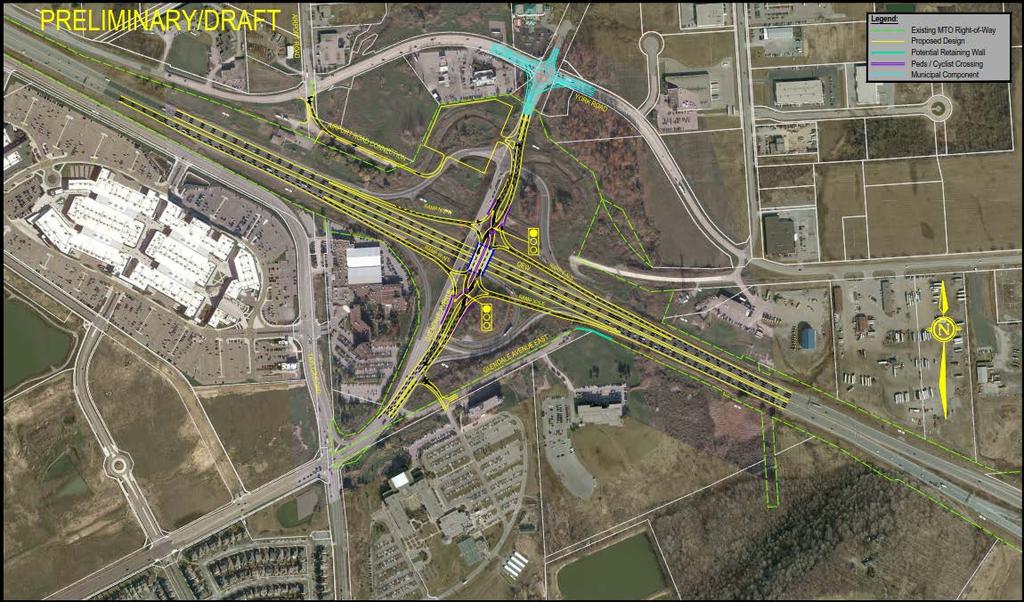 Alternative C2: DDI Plus Regional Roundabout Enhancement at Glendale Avenue / York Road Intersection DDI is enhanced by replacing the