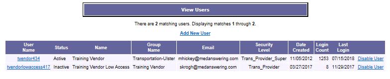 24 Adding/Editing Users in MAS System From the Medicaid menu select Add/Edit Users. You will be taken to the below screen: To add a new user, select Add New User and enter the necessary information.