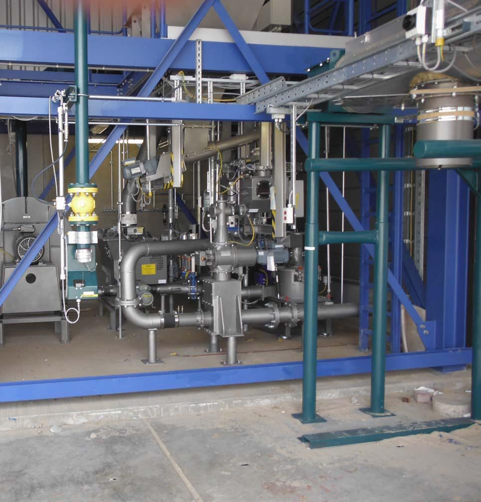 A bag house filter is applied where stricter requirements need to be met.