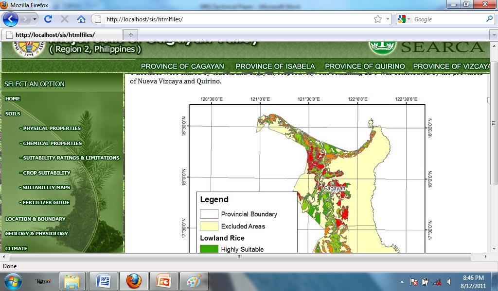 Suitability Maps and Area Distribution Lime and