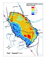 Comparison of measured with simulated drainage in Broadview Water District, since drains were installed Spatiallydistributed leaching rates: 19851997.