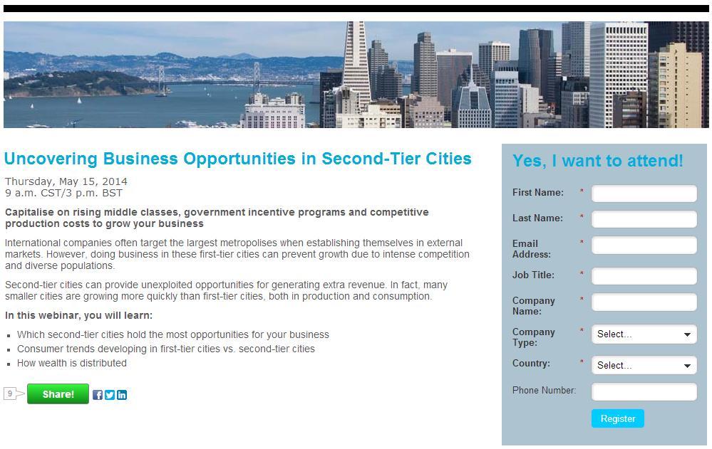 Webinar: Uncovering Business Opportunities in Second-Tier Cities PASSPORT: CITIES SYSTEM
