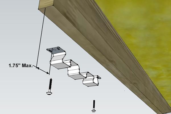 2 sq ft Step 1: Install a strip of Kinetics Noise Control Model CPT around the perimeter of the room with the top of the strip 0.75 below the bottom of the joists.