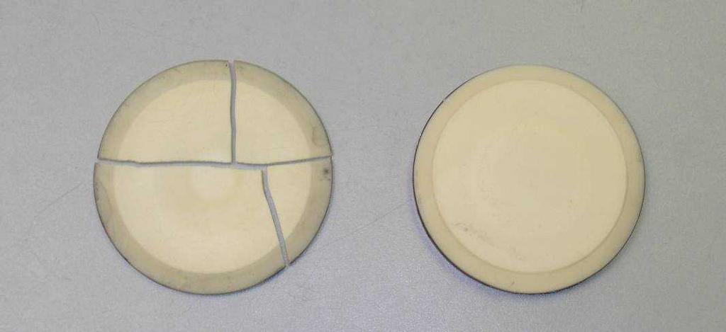 Case Study Alumina Elastomer NanoBond Elastomer Bonds: Cracked at 300W, Pieces