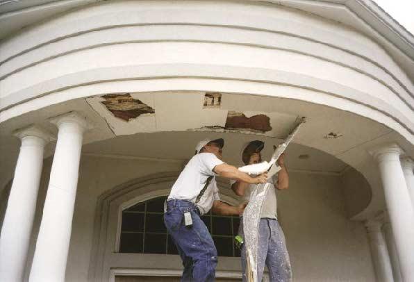 Making EIFS Watertight Improperly detailed EIFS joints allowed water to soak into the structure of this portico, with ugly and expensive results.