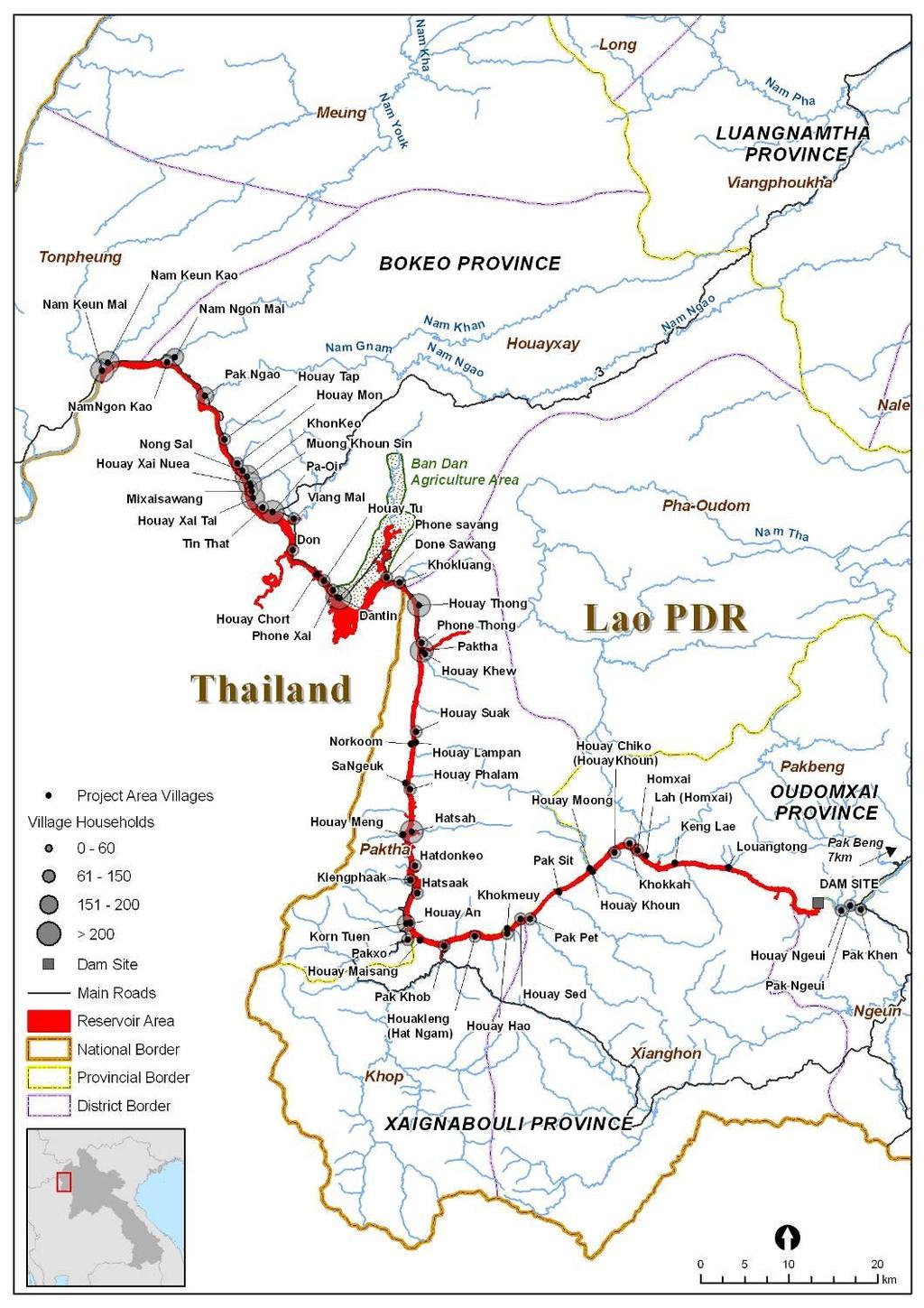 Pak Beng Proposed dam at Pak Beng FSL = 345