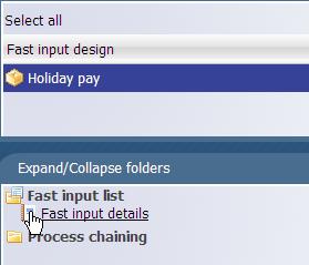 The fast input details Holiday pay