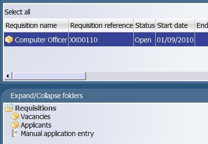 Ensure that you select the latest requisition which will be shown with the status Open. 8.