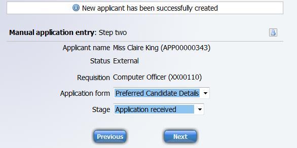 14. Select Preferred Candidate Details from the application form drop