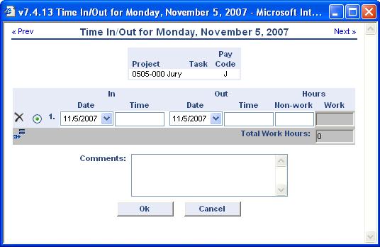 16. Enter your hours at the end of each day to the nearest 1/10 th of an hour in the applicable cell. As you enter your hours, a Pay Code will be automatically generated by Unanet.