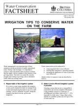 late part of the irrigation season there may be more flexibility in planning irrigation times. Studies in B.C.