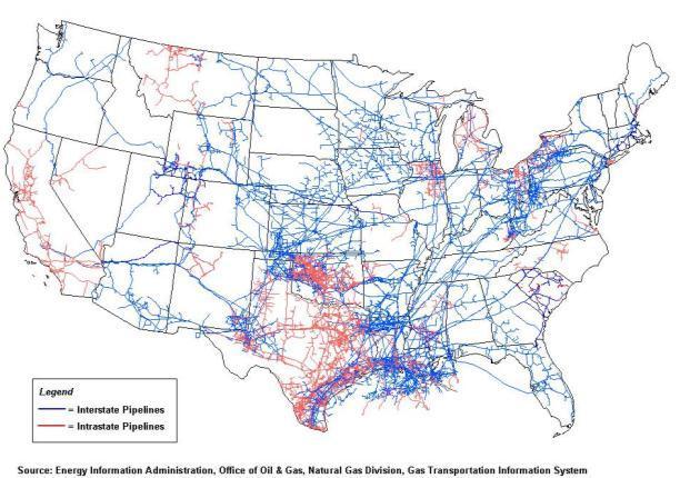 TRANSMISSION & STORAGE Natural Gas Pipeline System Natural gas pipeline transportation system consists of more than 300,000 miles of highstrength steel pipes of 14 to 48 inches in diameter.