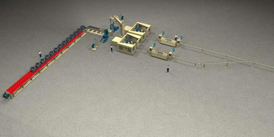 V.C.C. Vertical Compact Coiler Typical Layout: