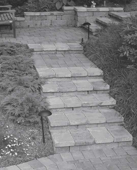 Chapel Stone Garden Wall Step Construction Constructing a 90º Corner : Chapel Stone Garden Wall Concrete Adhesive Hanover Prest Brick Finish Grade 3/4" - 1 Sand Setting Bed (ASTM-C-33) 4" Compacted