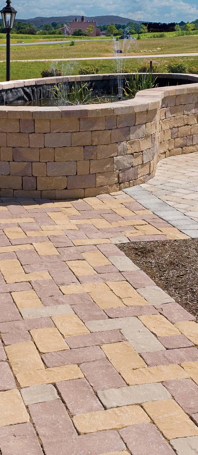 Chapel Stone Paver 6 x 12 x 4 Shown in Gray Blend. Gray Blend Tan Blend Please note: The above photos are shown for color selections only; not for texture. thickness pcs. per s.f. s.f. per strap pcs.