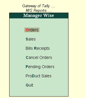 Manager Wise report can be viewed in several other choices, like
