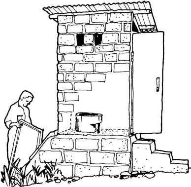 (a) (b) Figure 2.7 (a) Dehydrating toilet with urine diversion and solar-heated vault in El Salvador.
