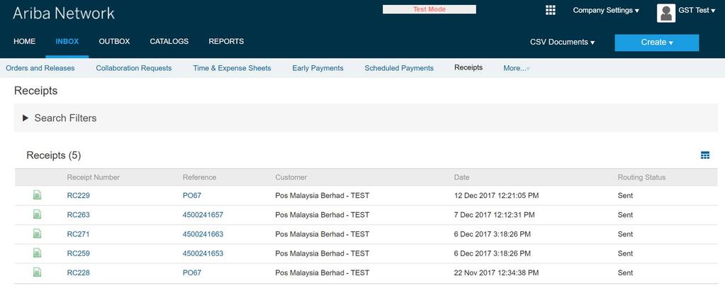 PO Flip Invoice Against Goods Receipt When you receive a Purchase Order, the Create Invoice button will be greyed out.