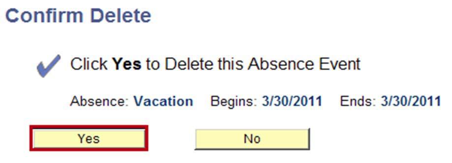 Absences. Your current absence entries appear.