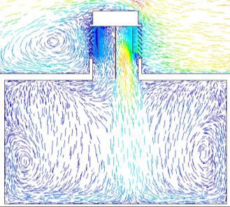 CFD flow visualisation; Smoke testing in the wind tunnel A numerical and experimental investigation was carried out to investigate the performance of a wind tower with Heat Transfer Devices (HTD).
