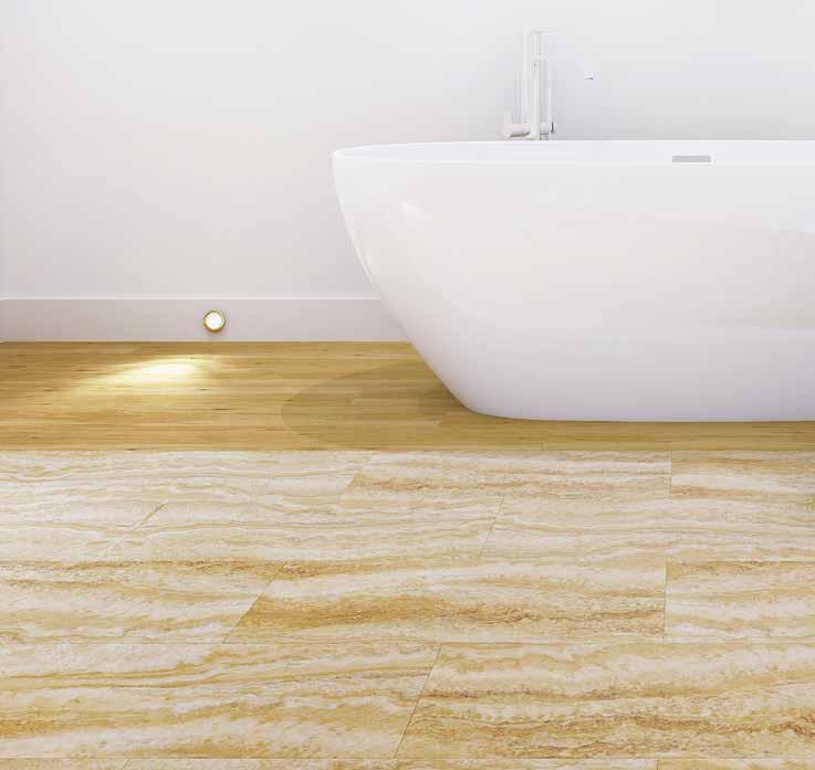 Floors Multipanel Click Range Tile and wood effect vinyl flooring with interlocking installation.