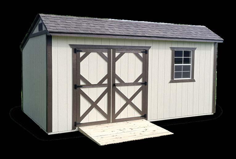 CHESTNUT BROWN CARRIAGE HOUSE LOFTED GARAGE *Above shown with extra options added.