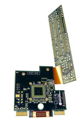 This board is for a computer application with controlled impedance on five layers, and with selective gold electro-plate and electroless nickel immersion gold.