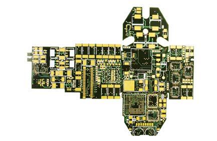 This is a unique board that shows how flex can be used for high density applications; the board is 12 layers and thinner than a credit card.