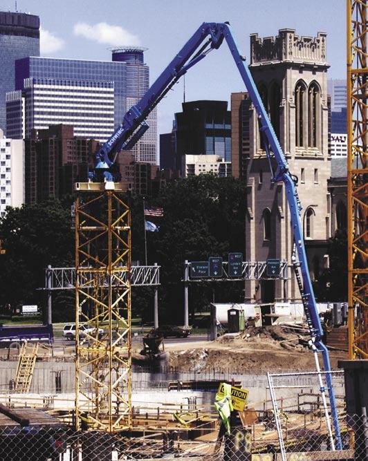 IMAGINE... COVER Denver, Colorado Zero elevation frame mounting provided flexibility in locating this 39-meter placing boom on a hotel high-rise project.
