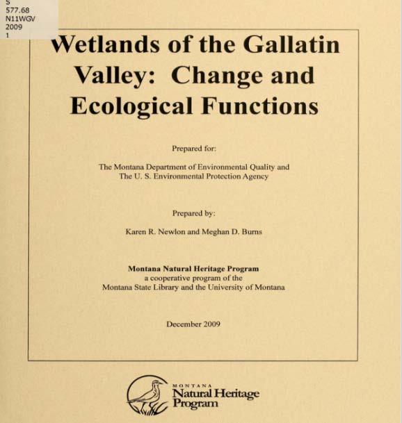 LLWW in Montana predict changes in wetland function in rapidly developing watersheds required manual