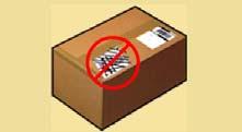 Do not place the label on top of the sealing tape. If a packing slip is being used, place it on the same surface of the package as the address label.