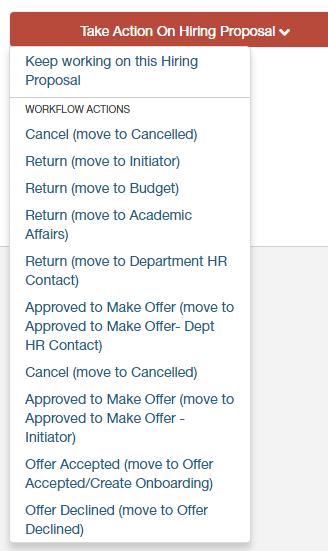41. Click either next at the bottom or top of the Hiring Proposal Documents Screen to save your data and route it to the Hiring Proposal Summary Screen. 42.