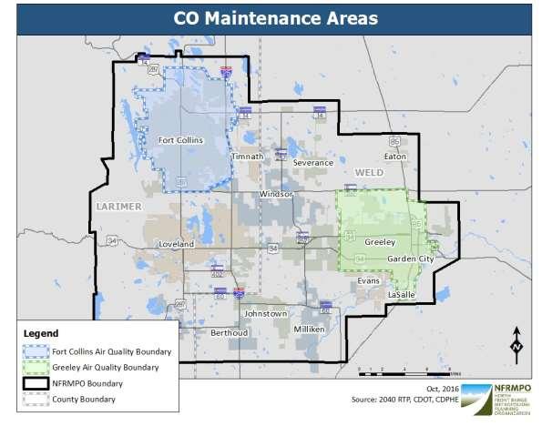 CHAPTER 1: INTRODUCTION Background Carbon Monoxide Maintenance Areas The North Front Range Metropolitan Planning Organization (NFRMPO) serves as the Lead Planning Agency for Carbon Monoxide (CO) air