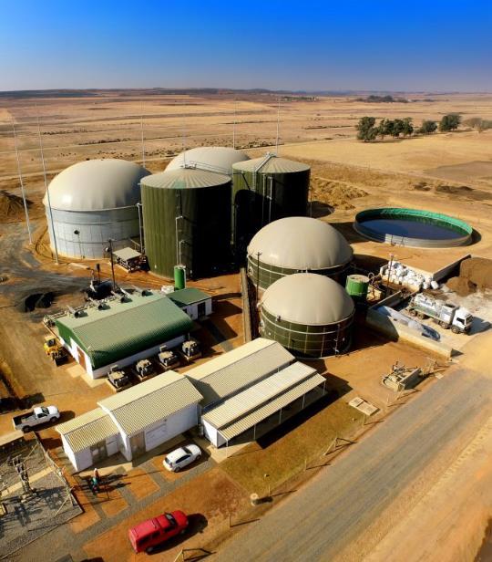 Biogas Installations in S.A. 300-500 digesters country wide Domestic/residential digesters: Cooking, lighting and sanitation.