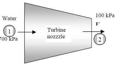 Substituting the given values, the nozzle exit velocity is determined to be This is the maximum nozzle exit