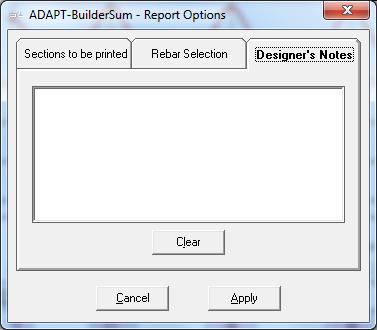 Chapter 7 PROGRAM EXECUTION FIGURE 7.3-2C Click on the Apply button to apply the selected options to the report. Page Setup.