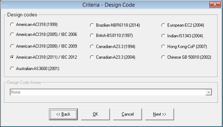 Chapter 5 STRUCTURAL MODELING 5.5 CRITERIA 5.5.1 Specify the Design Code To select the code: 1. Click Criteria -> Design Code. The Criteria-Design Code dialog box will open (Fig. 5.5-1) FIGURE 5.