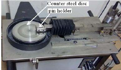 Sliding generally occurs between a stationary Pin and a rotating disc. The disc rotates with the help of a D.C.