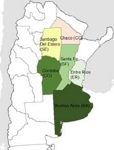 Scale of analysis Argentina Soybean Regional (Estado, Provincia) with a focus in the sub-national units representing 90% of the total national production In these regions a dedicated