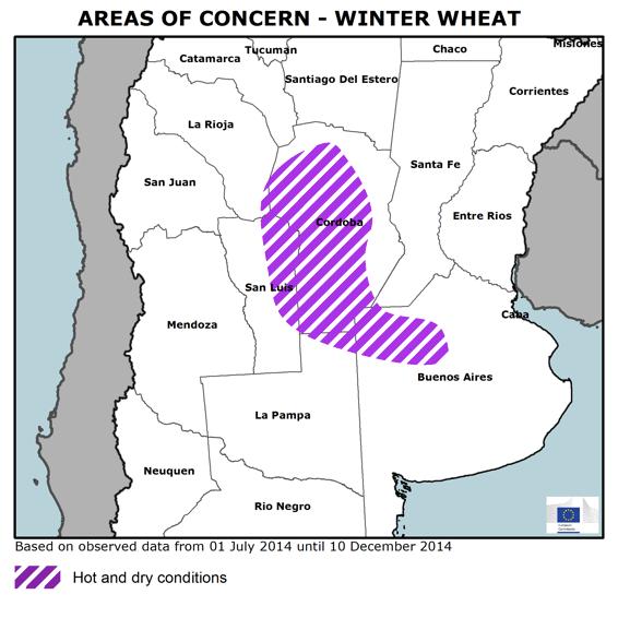 Argentina 2014/2015 growing season Overall, adequate weather