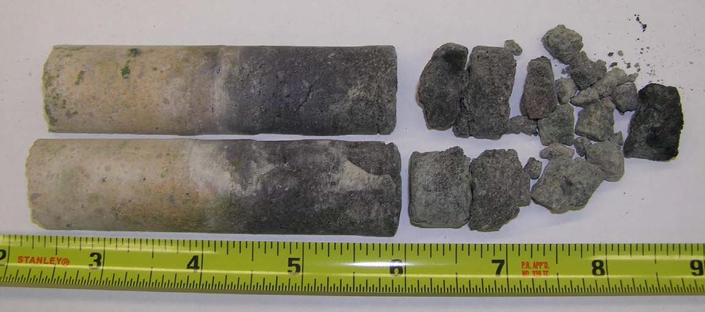 Only A Portion Of The Back-Up Lining Was Collected, But This Sample Showed Extensive Degradation On The Hotter Side Shell side Hot side The sample was visibly degraded, and X-ray
