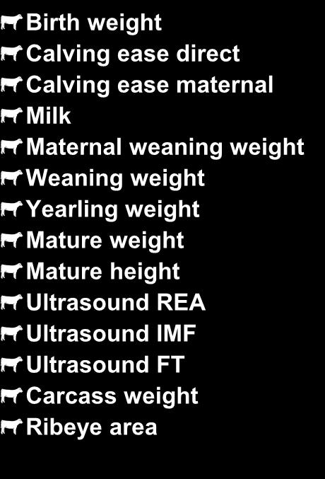 height Ultrasound REA Ultrasound IMF Ultrasound FT Carcass weight