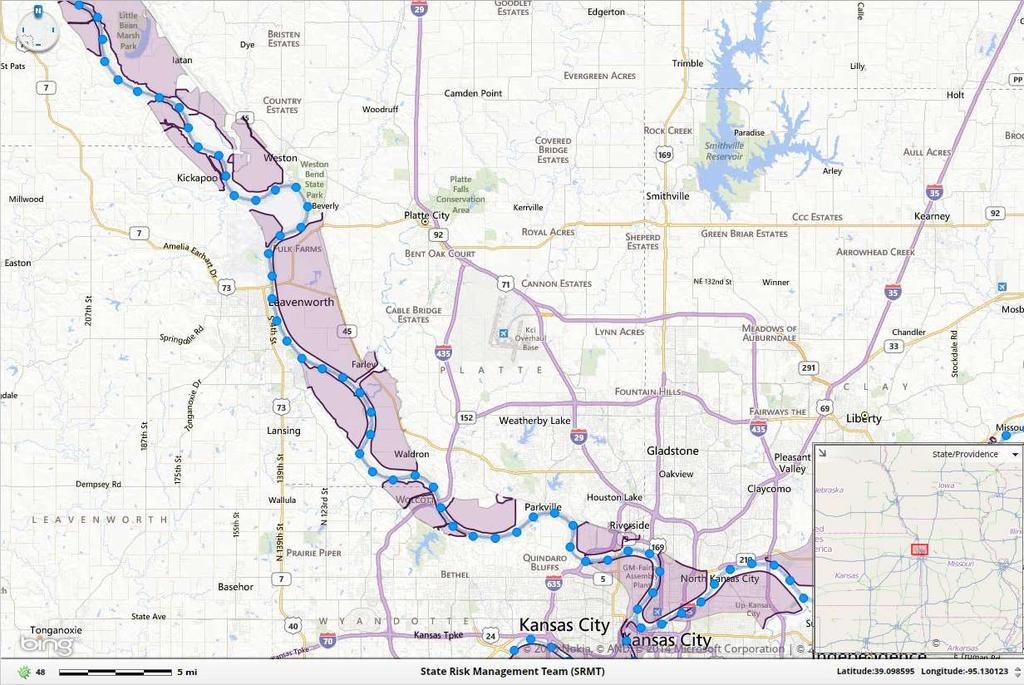 Missouri River-Flood Forecast Inundation Map RM 410 RM
