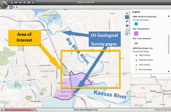Big Blue and Kansas Rivers Confluence Public will see outflows in terms of inundation maps.