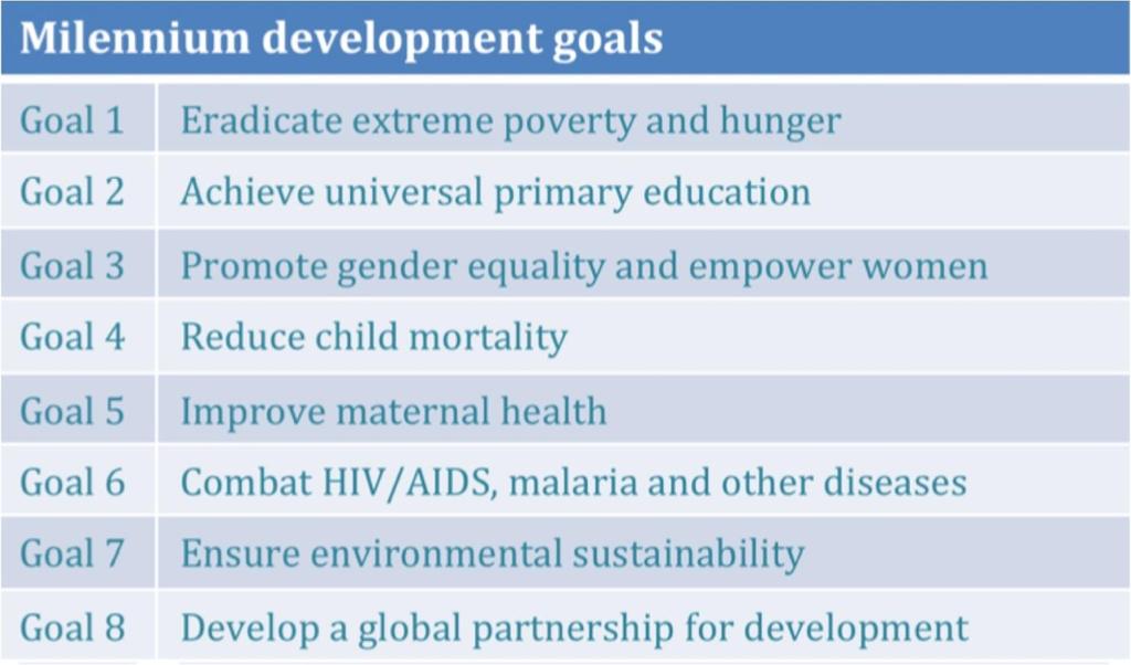Millennium Development Goals (MDG)