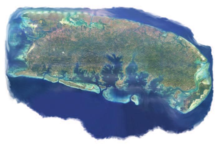 The islands are also the site of extensive coral reefs, which surround much of the shoreline of the islands, and there are important forests and mangroves. The population of the islands is around 1.