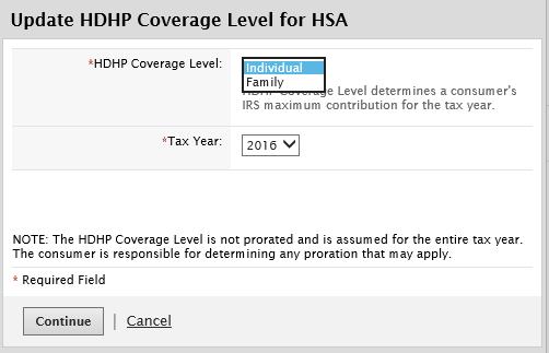 Update HDHP Coverage Level for HSA 1. Click the Employees tab 2. Search for the specific employee 3. Click View 4. Click the Enrollments tab 5. Click the Update HDHP Coverage Level for HSA link 6.