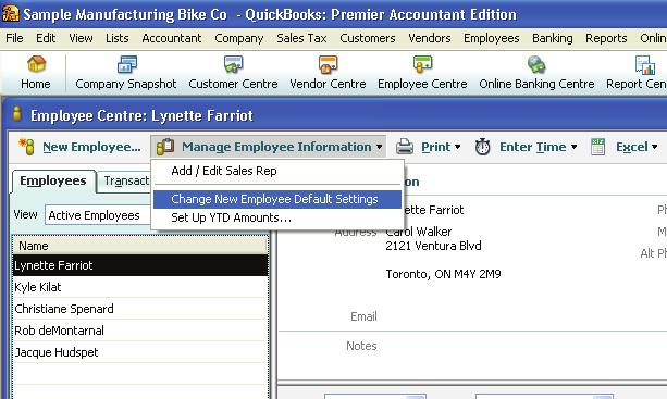 Managing employees You can add new employees or edit existing records by going to the Employees tab on the Payroll centre.